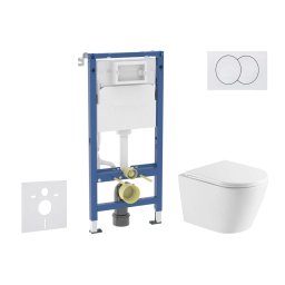 Geberit Duofix - Zestaw do montażu podtynkowego, toalety Nefia i deski softclose, przycisk Delta, biały SANI11CA31113