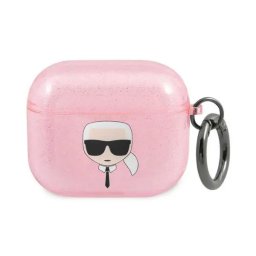Karl Lagerfeld KLA3UKHGP Glitter Karl`s Head AirPods 3 Cover Różowy