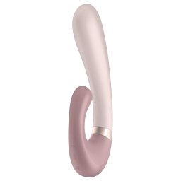 Satisfyer Heat Wave - wibrator z ramieniem ogrzewany - silikon beżowy