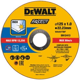 DeWALT Akcesoria - Zestaw tarcz tnących do stali nierdzewnej 125x22,23 mm, 100 szt. DT20540