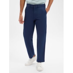 BOSS Orange Spodnie - Chino Straight Mężczyźni Bawełna niebieski, 33-32
