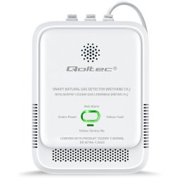 Qoltec Czujnik wycieku gazu ziemnego | detektor CH4 | NG | alarm 85dB | LED