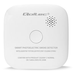 Qoltec Bezprzewodowy czujnik dymu z baterią | alarm 85dB | LED