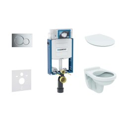 Geberit Kombifix - Zestaw do montażu podtynkowego, toaleta Alpha z deską, przycisk Sigma01, chrom błyszczący 110.302.00.5 ND2