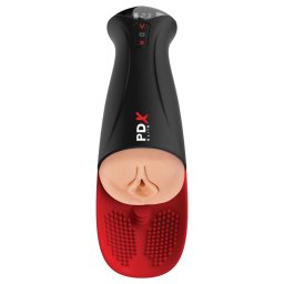 PDX Elite - masturbator stymulujący z ssaniem i wibracjami - XL czarny