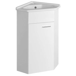 Aqualine Zoja - Szafka pod umywalkę 74x41x41 cm, narożna, 1 drzwi L/P, biała 50345