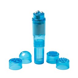 Easytoys - mini wibrator z nakładkami - zestaw 5-częściowy - niebieski