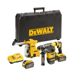 DeWALT Narzędzia - Młotowiertarka akumulatorowa 54 V ze zintegrowanym odsysaniem pyłu, 2x akumulator 9,0 Ah FLEXVOLT, ładowarka DCH335X2