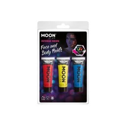 Zestaw farb do twarzy i ciała 3szt neon UV new3