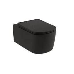 Kludi Resa S - Toaleta wisząca z deską SoftClose, Rimless, Spiralflush, czarny mat 27WCSET39