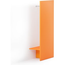 B2B Partner Ekran szatniowy BLOCK, 800 x 440 x 1854 mm, pomarańczowy
