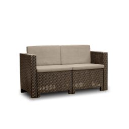 Sofa ogrodowa 2-osobowa City brzowa