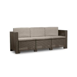 Sofa ogrodowa City 3-osobowa brzowa