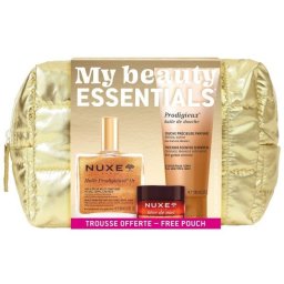 Nuxe My Beauty Essentials olejek ze zĹotymi drobinami 50ml + olejek pod prysznic 100ml + balsam do ust 15g