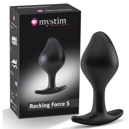 mystim Rocking Force S - elektroanalny plug - mały - czarny