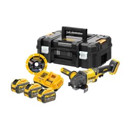 DeWALT - Szlifierka kątowa 54V AKU 125 mm, z akcesoriami, 3x akumulator 9,0 Ah Li-Ion, ładowarka DCG418NTA