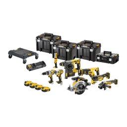 DeWALT Narzędzia - 18-częściowy zestaw narzędzi AKU, akumulatorów i ładowarki DCK853P4T