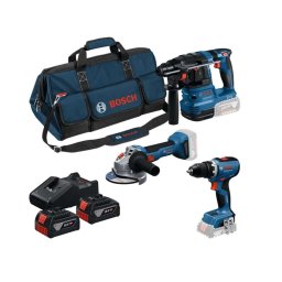 Bosch - 7-częściowy zestaw narzędzi akumulatorowych, akumulatorów i ładowarki 0615A50094