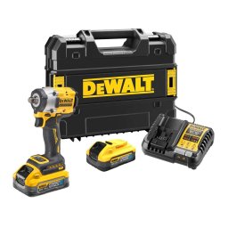 DeWALT Narzędzia - Akumulatorowy klucz udarowy 18 V, 2 akumulatory 5,0 Ah DCF921H2T