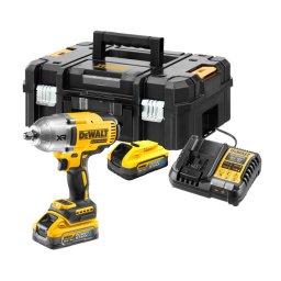 DeWALT Narzędzia - 18V AKU klucz udarowy, 2x akumulator, 5,0 Ah POWERSTACK, ładowarka DCF900H2T