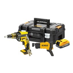 DeWALT Narzędzia - AKU wkrętarka do suchej zabudowy 18 V z podajnikiem wkrętów, 1x akumulator 1,7 Ah POWERSTACK, bez ładowarki DCF620E1K