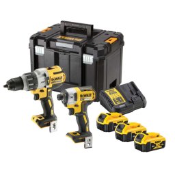 DeWALT Narzędzia - AKU zestaw wiertarki udarowej i klucza udarowego 18 V, 3x akumulator XR 5,0 Ah, ładowarka DCK276P3T