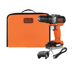 BLACK+DECKER - AKU wiertarka udarowa 12V z torbą, 1x akumulator l 1,5 Ah Li-Ion, ładowarka BDCHD12S1-XJ