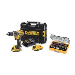 DeWALT - Wiertarko-wkrętarka 18 V AKU z wkrętarką udarową, z akcesoriami, 2x akumulator 2,0 Ah Li-Ion, ładowarka DCD796D2A