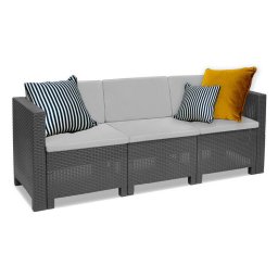Sofa ogrodowa 3-osobowa City grafitowa