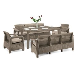 Zestaw mebli ogrodowych Corfu Love max duo ze stoem Futura cappuccino