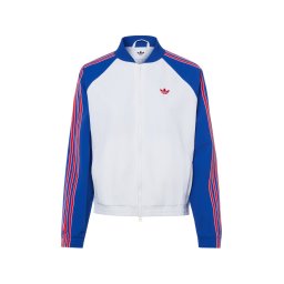 adidas Originals kurtka treningowa Kobiety Sztuczne włókno biały|niebieski, M