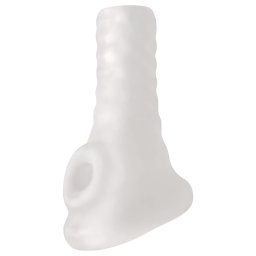 Perfect Fit Breeder - otwarta nakładka na penisa 10 cm - biała