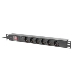 Lanberg RACK PDU 19" 1U 16A 6x 230V Czarny 2m