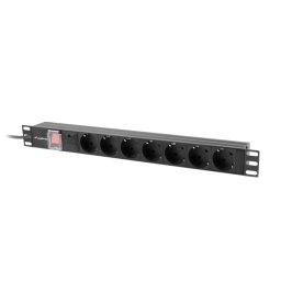 Lanberg RACK PDU 19" 1U 16A 7x Schuko Czarny 2m