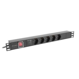 Lanberg RACK PDU 19" 1U 10A 5X Schuko C14 Czarny 2m