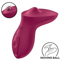Satisfyer Exciterrr - wibrator łechtaczkowy z obrotowymi koralikami (czerwony)