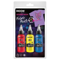 Zestaw farb do tkanin 3x30ml Neon UV red