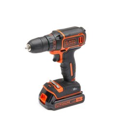 BLACK+DECKER Narzędzia - Wiertarko-wkrętarka akumulatorowa 18 V, 1x akumulator 1,5 Ah Li-Ion, ładowarka BDCDC18K-QW