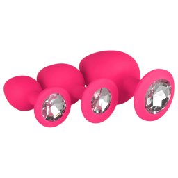 Easytoys Diamond - zestaw plugów analnych - różowy