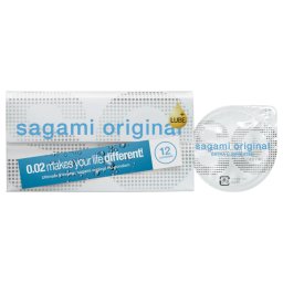 Sagami Original 0.02 - prezerwatywy - bardzo cienkie, nawilżane - 55mm, 12 szt.