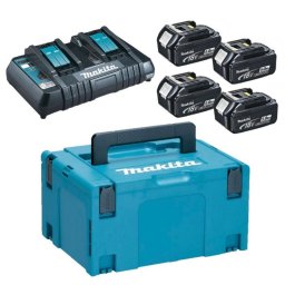 Makita Akcesoria - Zestaw ładowarki 9A i 4x akumulatora 18 V LXT 5,0 Ah 197626-8