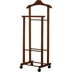 Compactor Organizacja garderoby - Wieszak na ubrania 97x33x29 cm, na kółkach, orzech RAN6756