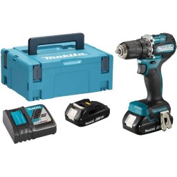 Makita - Wiertarko-wkrętarka akumulatorowa 18 V, 2x akumulator 2,0 Ah LXT, ładowarka DDF487RAJ