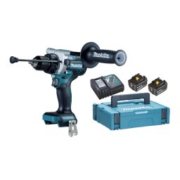 Makita - Akumulatorowa wiertarka udarowa 18 V, 2x akumulator Li-Ion 5,0, ładowarka DHP492RTJ