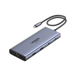 UGREEN CM639 10w1 HDMI USB RJ45 SD Szary