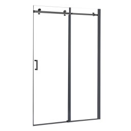 Odwane drzwi prysznicowe z rolkami 130x195 cm czarne