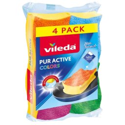 Vileda - Gąbka PUR active Colors, 4 szt. 169492