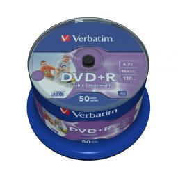 Verbatim DVD+R 16x 4.7GB 50P CB Printable NO ID 43512