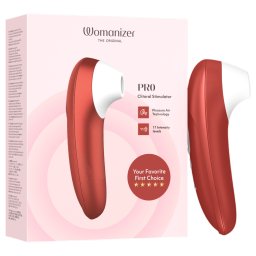 Womanizer Pro - stymulator łechtaczki z falami powietrza (czerwony)