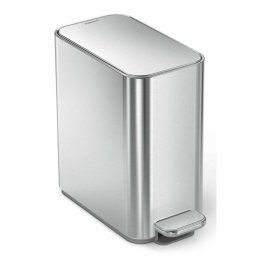 Simplehuman - Kosz na śmieci 5 l, z kieszenią na worki, stal nierdzewna szczotkowana CW2096